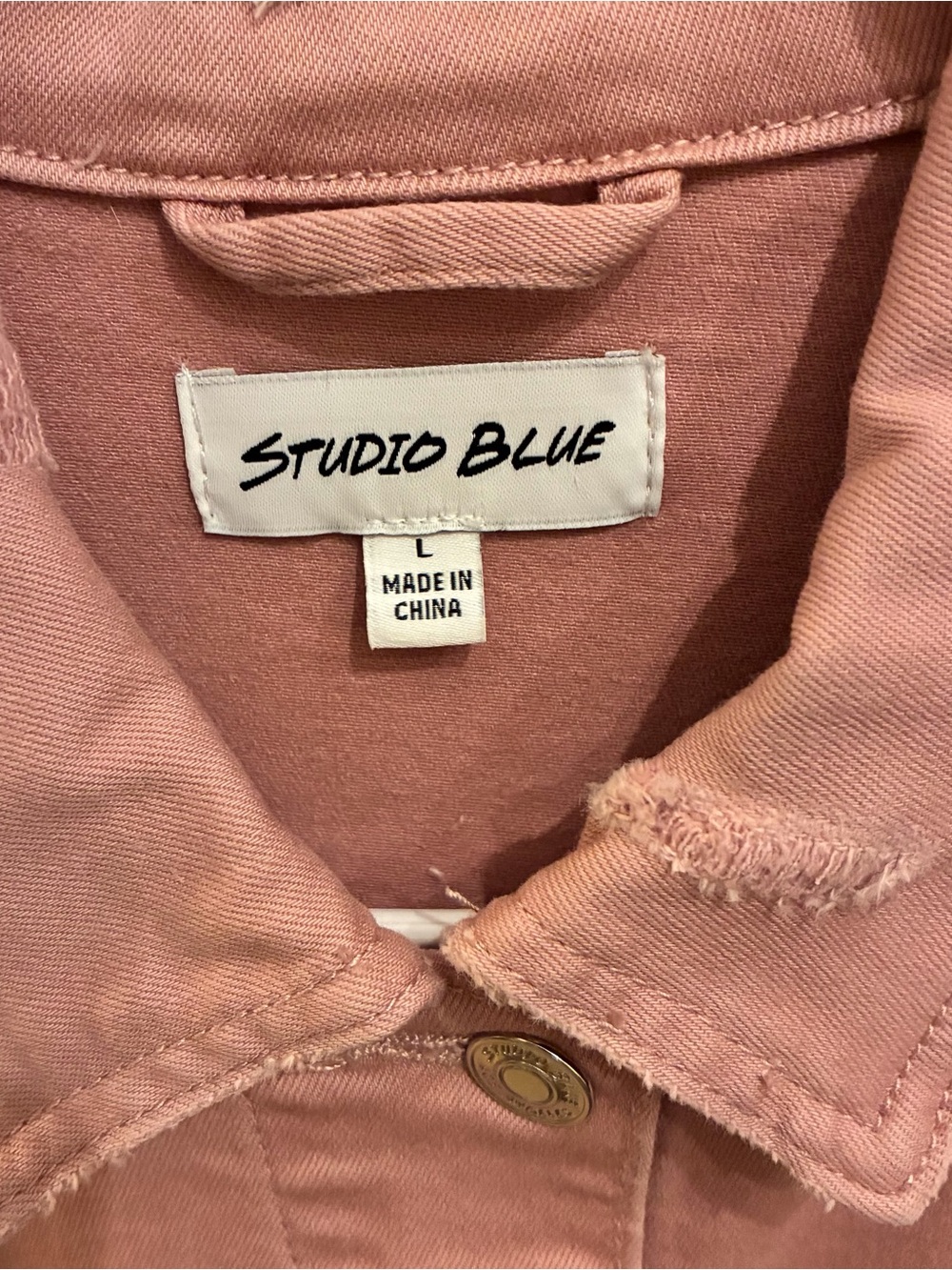 🌿🌸 Studio Blue Stitch Fix Dusty Rose Pink Distressed Denim Jacket NWOT 🌸🌿 - Picture 4 of 6